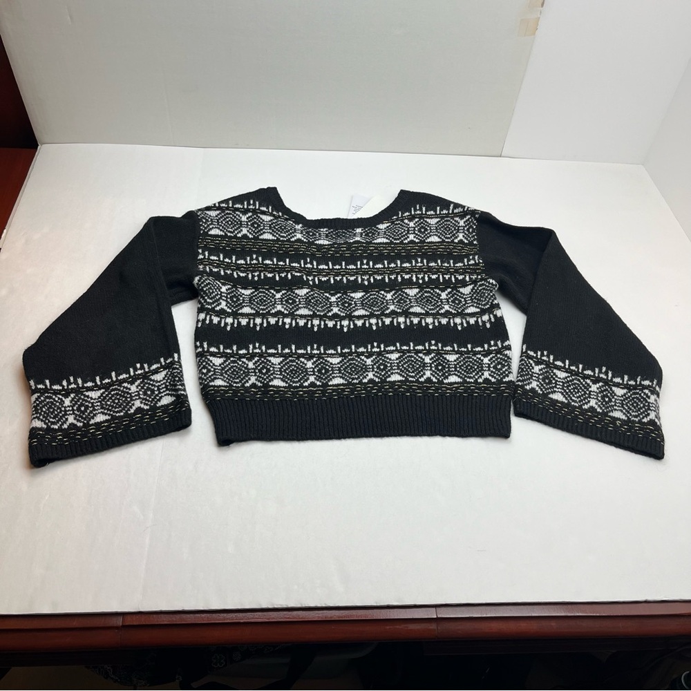 Sam Edelman Women‎ Boat Neck Long Sleeve Allover Print Sweater Size Medium NEW